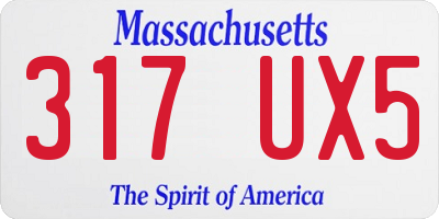 MA license plate 317UX5