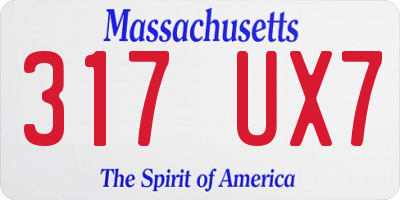 MA license plate 317UX7