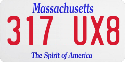 MA license plate 317UX8