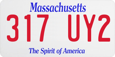 MA license plate 317UY2