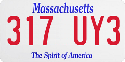 MA license plate 317UY3