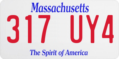 MA license plate 317UY4