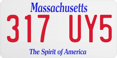 MA license plate 317UY5