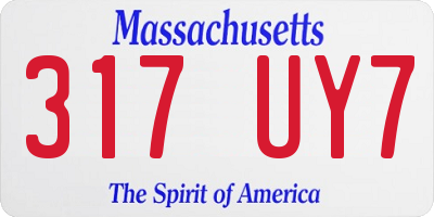 MA license plate 317UY7