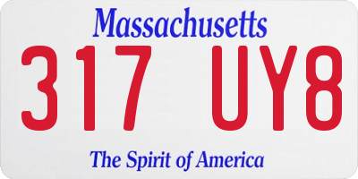 MA license plate 317UY8