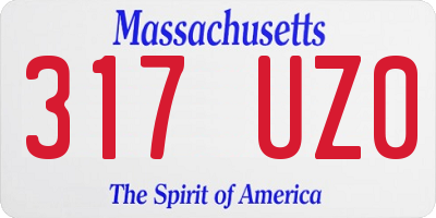 MA license plate 317UZ0