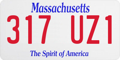 MA license plate 317UZ1