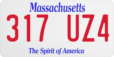MA license plate 317UZ4