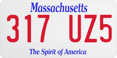 MA license plate 317UZ5