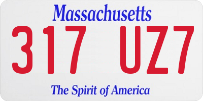 MA license plate 317UZ7