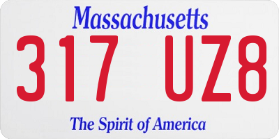 MA license plate 317UZ8