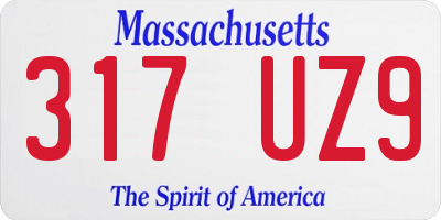 MA license plate 317UZ9