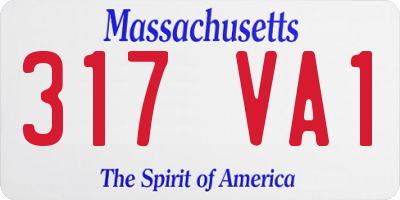 MA license plate 317VA1