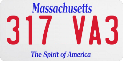 MA license plate 317VA3