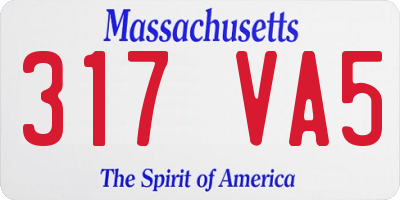 MA license plate 317VA5