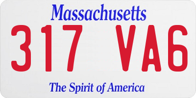 MA license plate 317VA6