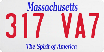 MA license plate 317VA7
