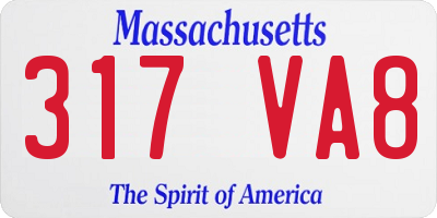 MA license plate 317VA8