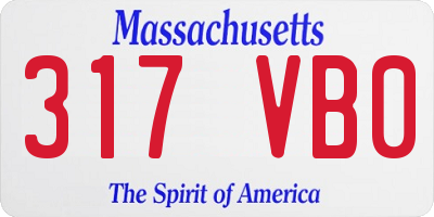 MA license plate 317VB0