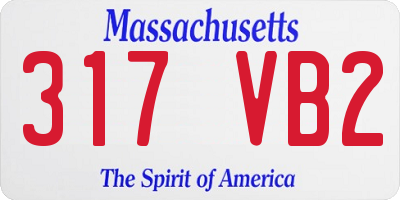 MA license plate 317VB2