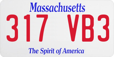 MA license plate 317VB3
