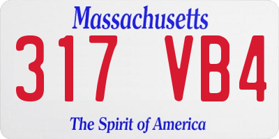 MA license plate 317VB4