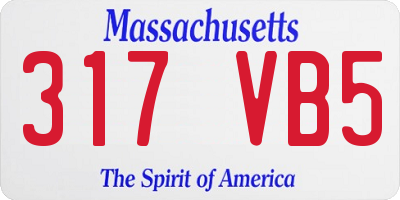 MA license plate 317VB5