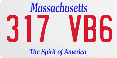 MA license plate 317VB6