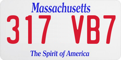 MA license plate 317VB7