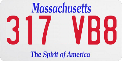 MA license plate 317VB8