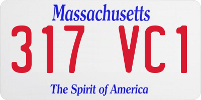 MA license plate 317VC1