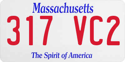 MA license plate 317VC2