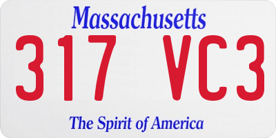 MA license plate 317VC3