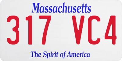 MA license plate 317VC4