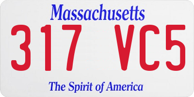 MA license plate 317VC5