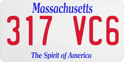 MA license plate 317VC6