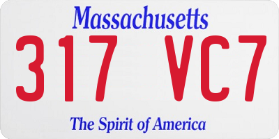 MA license plate 317VC7