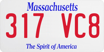 MA license plate 317VC8