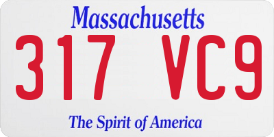 MA license plate 317VC9
