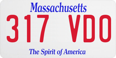 MA license plate 317VD0