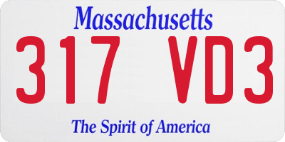 MA license plate 317VD3