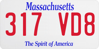 MA license plate 317VD8