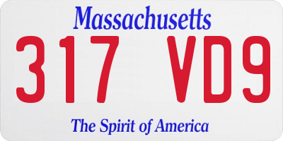 MA license plate 317VD9