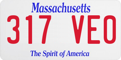 MA license plate 317VE0