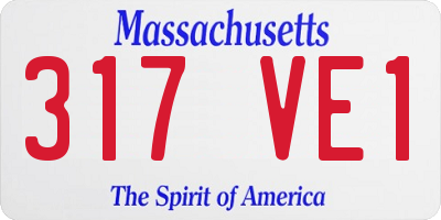 MA license plate 317VE1