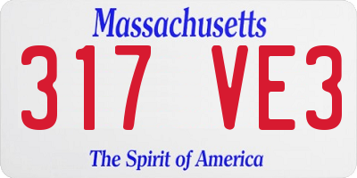 MA license plate 317VE3