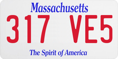 MA license plate 317VE5
