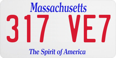 MA license plate 317VE7