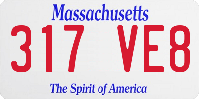 MA license plate 317VE8
