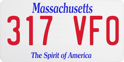 MA license plate 317VF0
